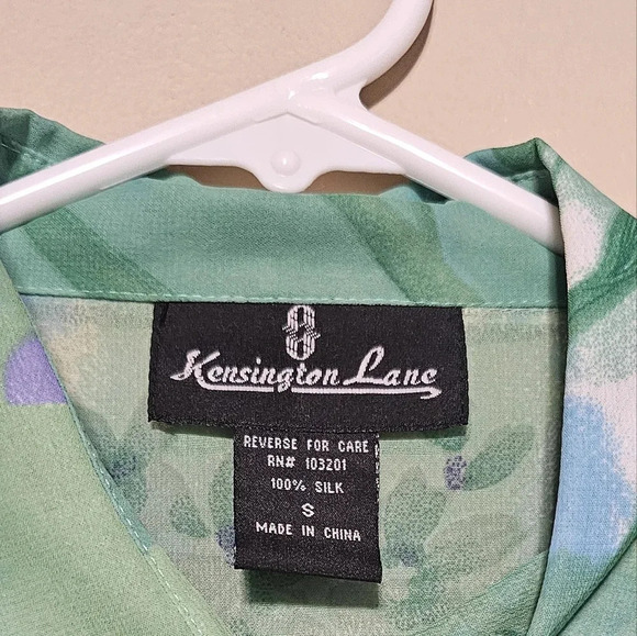 Kensington Lane Multicolor Silk Floral Long Sleeve Button-Up Top Women's Size S - Picture 6 of 7